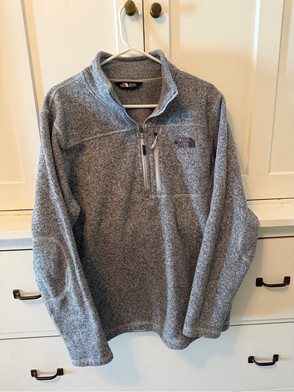 The North Face Heather Gray Quarter-Zip Fleece Pullover